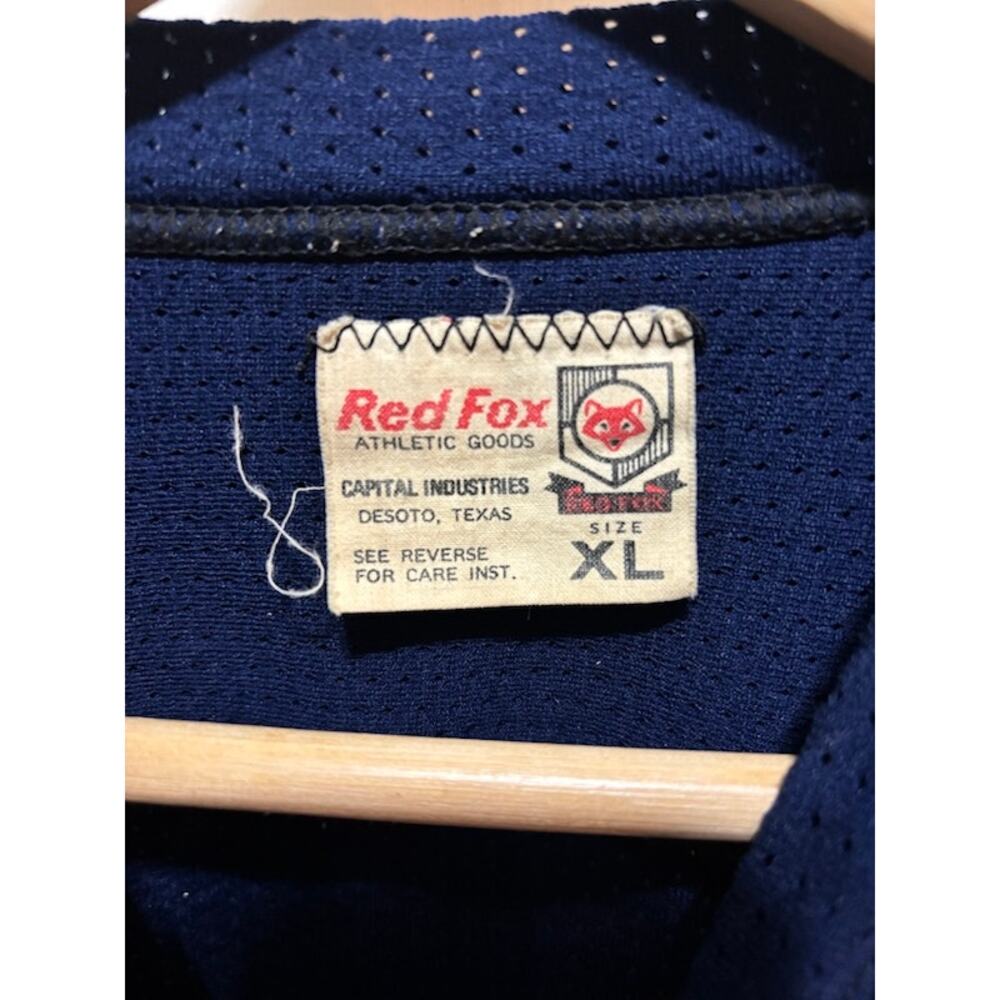 Vintage Red Fox Football Jersey Mens XL Blue #74 Mesh USA Made 70s 80s - Picture 5 of 9